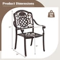 thumbnail image 3 of Costway 4 PCS Patio Cast Aluminum Chairs Outdoor Metal Armchairs with Ergonomic Curved Seat Red Copper, 3 of 8