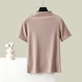 thumbnail image 2 of Zpanxa T-Shirt en Molleton Douillet, Haut Thermique Léger pour Femmes avec Col Rond en Plusieurs Couleurs, 2 of 8
