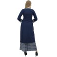 thumbnail image 4 of Phagun Robe Kurta Kurti Ligne A Bleu Marine pour Femme avec Palazzo Vêtements Indiens-4, 4 of 6