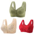 thumbnail image 1 of Timegard 3pc Plus Size Bras for Women Front Closure Button Full Support Bralette Comfort Seniors Bras, 1 of 6