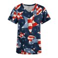 thumbnail image 4 of LSLJS T-Shirt Ample Décontracté pour Femme, Uni, Col Rond, Manches Courtes, Poches, Chandail à Enfiler, Hauts; Sarraus pour Femmes Grande Taille, 4 of 5