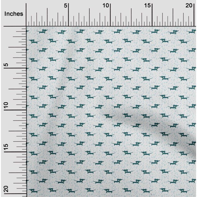 oneOone Polyester Lycra Fabric Dachshund Dog Printed Fabric 1 Yard 56 Inch Wide