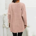 thumbnail image 4 of IMENGL Winter Warm Fleece Thickened Plus Size loose coat jacket sweater, Pink 3XL, Size M-3XL, 4 of 6