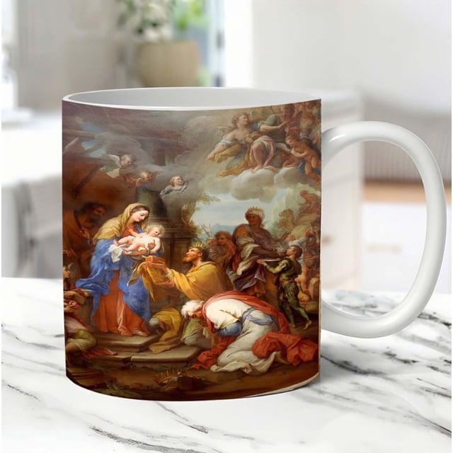 Lksixu Print Mug Ceramic Mug, Printed Coffee Cup, Commemorative Ceramic Cup Of Jesu Birth Kitchen Gadgets