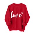 thumbnail image 2 of TIMIFIS Chandails à Col Rond pour Femmes Mode Mignon Imprimé Amour Manches Longues Chandail Décontracté Cœur Chandail Chemises Tenue Valentines Day Femmes - Printemps/été, 2 of 4