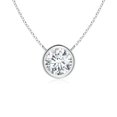 thumbnail image 1 of Angara Collier en Diamant Naturel - Collier Solitaire en Diamant Rond Serti Clos en Platine pour Femmes, 1 of 10