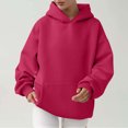 thumbnail image 2 of MeetoTime Women's Oversized Sweatshirt Fall Lightweight Long Sleeve Hoodie Fleece Pocket Pullover Tops, 2 of 6