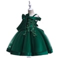 thumbnail image 4 of Robes Fille Robes Formelles Tout-Petits Robe Vert Foncé pour Filles Robe d'Anniversaire Tout-Petit Robes pour la Journée des Enfants pour Filles Mode Filles, 4 of 6