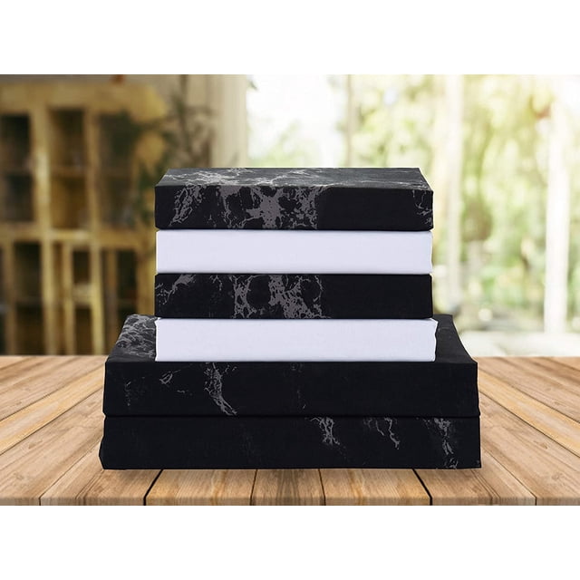 Mocassi Marble Printed 4-Piece Sheet Set, 1500 Thread Count, Breathable and Super Soft Material, Wrinkle Resistant, Fitted Sheets with Smart Pockets, Marble Sheet Set, Twin XL, Black