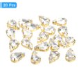 thumbnail image 3 of Unique Bargains 20Pack Teardrop Sew on Rhinestone - 8x5mm Glass Teardrop Crystal Rhinestones in Gold Prong Setting (White), 3 of 7