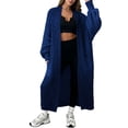 thumbnail image 1 of Comdrip Long Cardigans for Women! Long Cardigans for Women Open Front Cable Knit Cardigan Open Front Oversized Draped Sweater Outerwear Fall Cardigans for Women Blue XL, 1 of 4