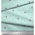 thumbnail image 3 of Soimoi Green Heavy Satin Fabric Abstract & Tree Folk Art Printed Fabric 1 Yard 54 Inch Wide, 3 of 5
