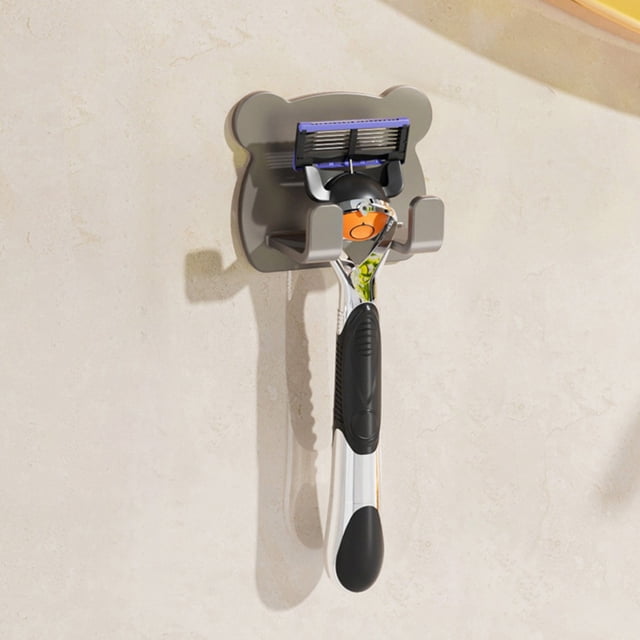 YIMWNYI Bathroom Non-Perforated Shaver Rack with Power Plug Hook, Wall-Mounted Adhesive Storage Organizer for Hats, Bags, and Small Items, Space-Saving, Easy Installation