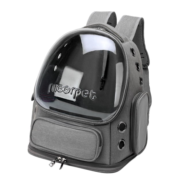 GROWTH TANK Cat Carrier Backpack for Cat & Small Dog Portable Transparent for Hiking Grey