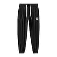 thumbnail image 4 of Pisexur Men's Pants Stretch Drawstring Joggers Sweatpants Regular Fit Solid Color Ribbed Yoga Sweatpants Full Length Elastic Bottom Gym Trousers Summer Casual Lounge Pants with Pockets,M-5XL, 4 of 4