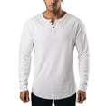 thumbnail image 1 of FAROOT T-shirt Décontracté pour Homme de Printemps Automne, Couleur Unie, Manches Longues, Col Ras du Cou, Chemise Boutonnée, Hauts, 1 of 7