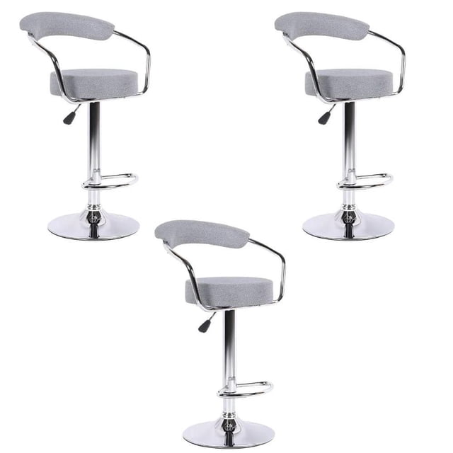 Heavenly Collection Adjustable Stool with stainless steel base SET OF 3