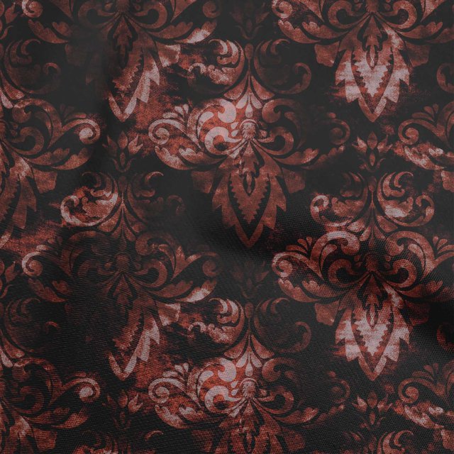 oneOone Velvet Maroon Fabric Damask Craft Projects Decor Fabric Printed By The Yard 58 Inch Wide