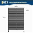 thumbnail image 2 of QinaQin 2PC Metal Privacy Screen Outdoor, Freestanding Divider, Black Stripe, 2 of 8