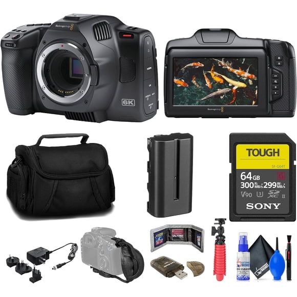Blackmagic Design Pocket Cinema Camera 6K G2 + 64GB SF-G Tough Card + Bag + More