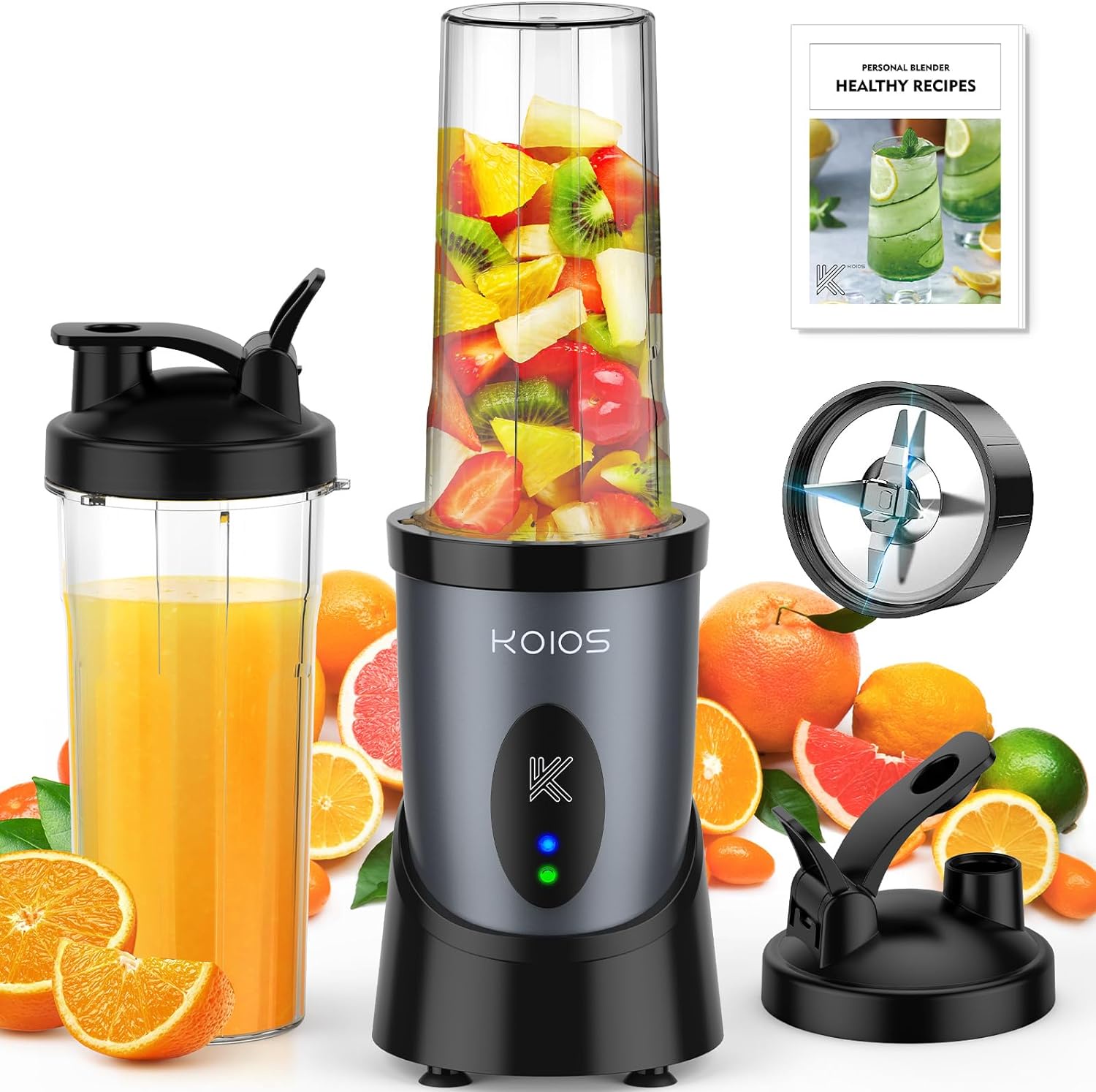 KOIOS Mixeur Personnel à une Vitesse de 22 oz pour Shakes et Smoothies