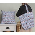 thumbnail image 5 of Soimoi Blue Poly Georgette Fabric Cedar Tree & Fox Animal Print Fabric by Yard 52 Inch Wide, 5 of 5
