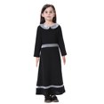 thumbnail image 4 of GDREDA Robe Soleil Fille Été Fille Contraste de Couleurs Manches Longues Robe Jupe Longue Fille Noir, 4-5 Ans, 4 of 9