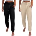 thumbnail image 1 of MeetoTime Women's 2 Pack Soft Fleece Lined Casual/Athletic Warm Jogger Workout Lounge & Sweatpant, 1 of 8