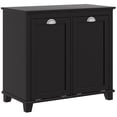 thumbnail image 1 of HOMCOM Tilt-Out Laundry Storage Cabinet with Two-Compartment Hamper, Black, 1 of 10
