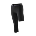 thumbnail image 3 of Mens 3/4 Compression Pants Workout Leggings Tights Base Layer Pants for Running M Black Left Short, 3 of 8