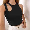 thumbnail image 2 of Dealovy Going out Tops for Women Ribbed Knit Tank Tops Slim Fitted Solid Color Summer Basic Undershirts, 2 of 7