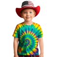 thumbnail image 2 of Hauts et T-Shirts pour Filles - T-Shirt Graphique à Manches Courtes Imprimé Tourbillon Col Rond Décontracté Confortable pour Usage Quotidien pour Tout-Petits et Enfants 2-13 Ans, 2 of 4