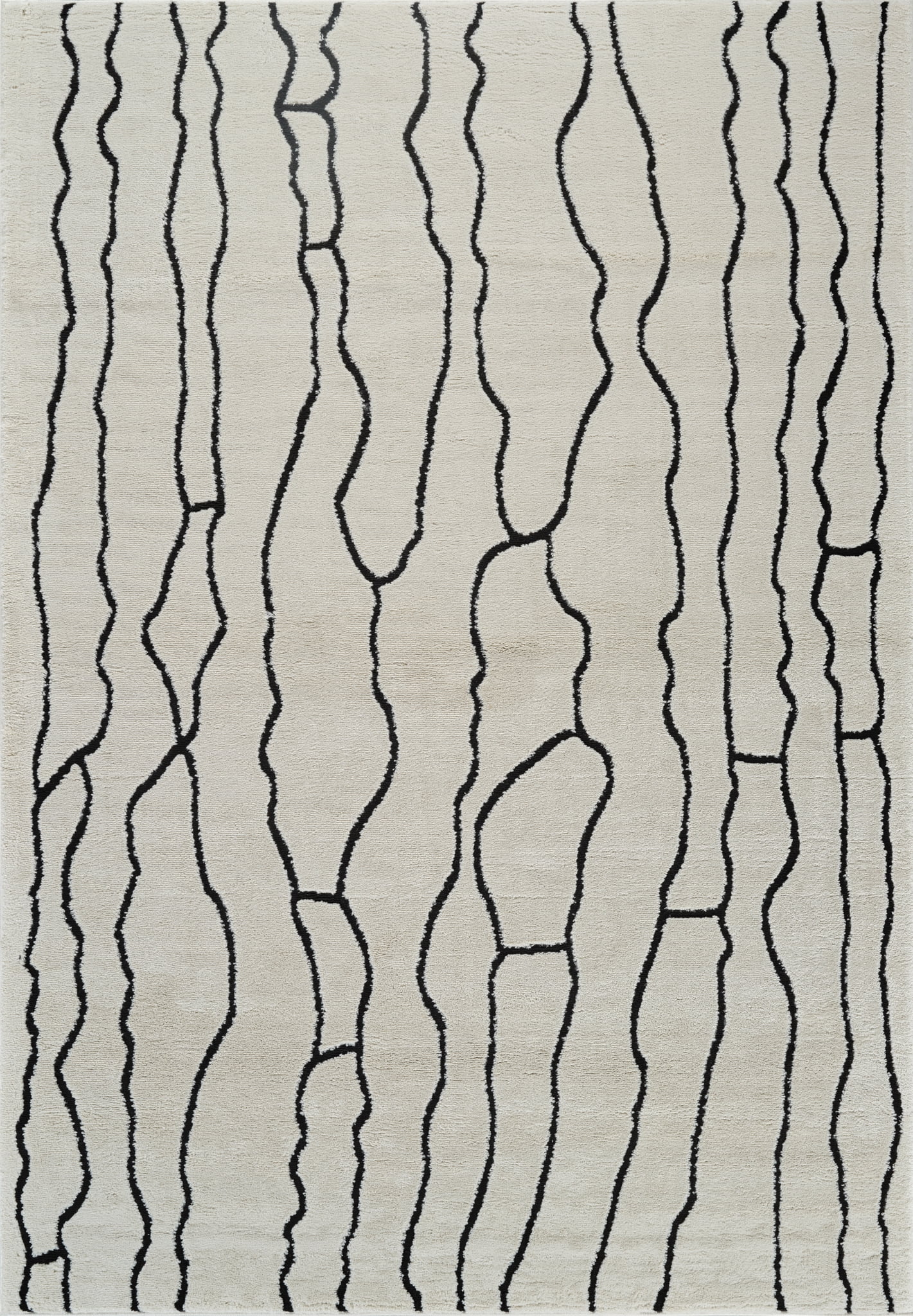 Rug Branch Domus Abstract Indoor Area Rug, Cream Black, Modern - Living Room, Bedroom, Dining and Kitchen