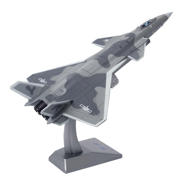 MERIGLARE Avion Moulé sous Pression J-20 avec Support Maquette d'Avion de Bureau Étagère Bureau Enfants Adultes 72e