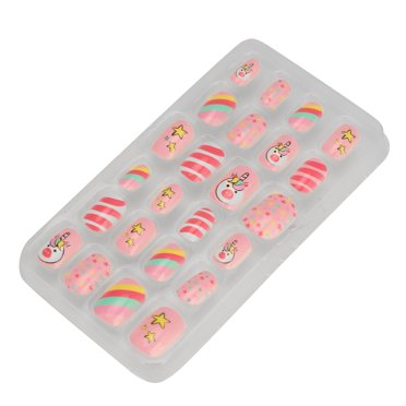 Kids False Nails,24pcs Removable Kids False Girls Glue On Nails Children False Nail Elevate Your Experience