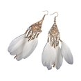 thumbnail image 2 of Feathers Earrings Long Drop Dangle Easy Matching Multicolor Classical Comfortable Modern Style Ear Pendants for Women Jewelry white, 2 of 7