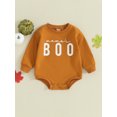 thumbnail image 2 of SUNSIOM Baby Halloween Rompers Newborn Letter Print Long Sleeve Bodysuit Infant Loose Fit Jumpsuits, 2 of 9