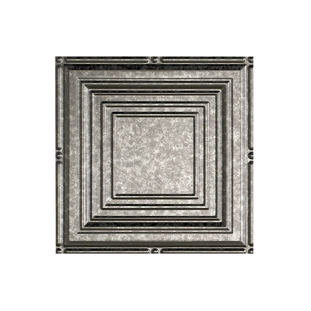 Fasade Easy Installation Portrait Galvanized Steel Glue Up Ceiling Tile/ Ceiling Panel (12" X 12" Sample)
