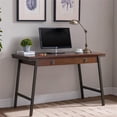 thumbnail image 2 of Pemberly Row Wood Computer Desk in Walnut and Foundry Bronze, 2 of 16