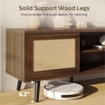 thumbnail image 4 of Bestier Rattan TV Stand for 75" TV, Boho Style, Sliding Doors&2 Tier Storage Shelves, Walnut, 4 of 7