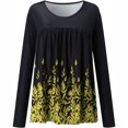 thumbnail image 4 of Pompotops Femmes Décontractée en Vrac O-Cou Impression Régulière à Manches Longues Chemisier T-shirt Tops, 4 of 5