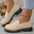 thumbnail image 1 of LSLJS Chaussures Décontractées de Mode pour Femmes Printemps Nouvelles Rétro Givrées Tête Ronde Talon Épais Mocassins Bas Épais Talon Moyen, Chaussures pour Femmes, Cadeaux pour Femmes, 1 of 3