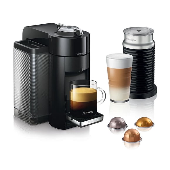 Nespresso Vertuo Coffee and Espresso Machine with Aeroccino by De'Longhi, Piano Black