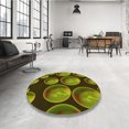 thumbnail image 4 of Ahgly Tapis Rond Lavable en Machine Intérieur Transitionnel Vert Pistache, 7 Pieds Rond, 4 of 7