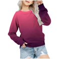 thumbnail image 1 of MIASHUI Girls Sweatshirt Tops Gradient Printed Crewneck Casual Pullovers,Dark Purple,3-4 Years, 1 of 3