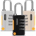thumbnail image 1 of CHUANK Lot de 3 Cadenas à Combinaison à Manille de 2,6 Pouces de Long, Cadenas Sport à 4 Chiffres Réinitialisables, Cadenas à Mot de Passe Multifonctionnel Imperméable pour l'Extérieur, pour Gym, Clôture, Casier du Personnel, 1 of 7