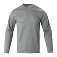 thumbnail image 1 of Yuyuzo Long Sleeve Shirts for Men Crewneck Loose Fitted Quick Drying Solid Color Comfy Workout Tops, 1 of 6