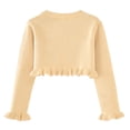 thumbnail image 3 of SROBPTY Cardigans d'Automne pour Filles, Cardigan Tricoté Uni à Col Rond à Manches Longues pour Enfants, Veste en Laine Décontractée Beige 5 Ans, 3 of 4
