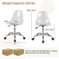 thumbnail image 3 of Costway Ensemble de 2 Chaises de Bureau Sans Accoudoirs en Acrylique Pivotantes Chaise Fantôme Ajustable, 3 of 10
