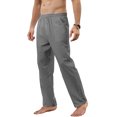 thumbnail image 3 of Avamo Men Pants Solid Color Trousers Drawstring Bottoms Plain Long Pant Outdoor Gray M, 3 of 7
